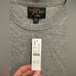 NWT J. Crew Gray 100% Cashmere Sweater